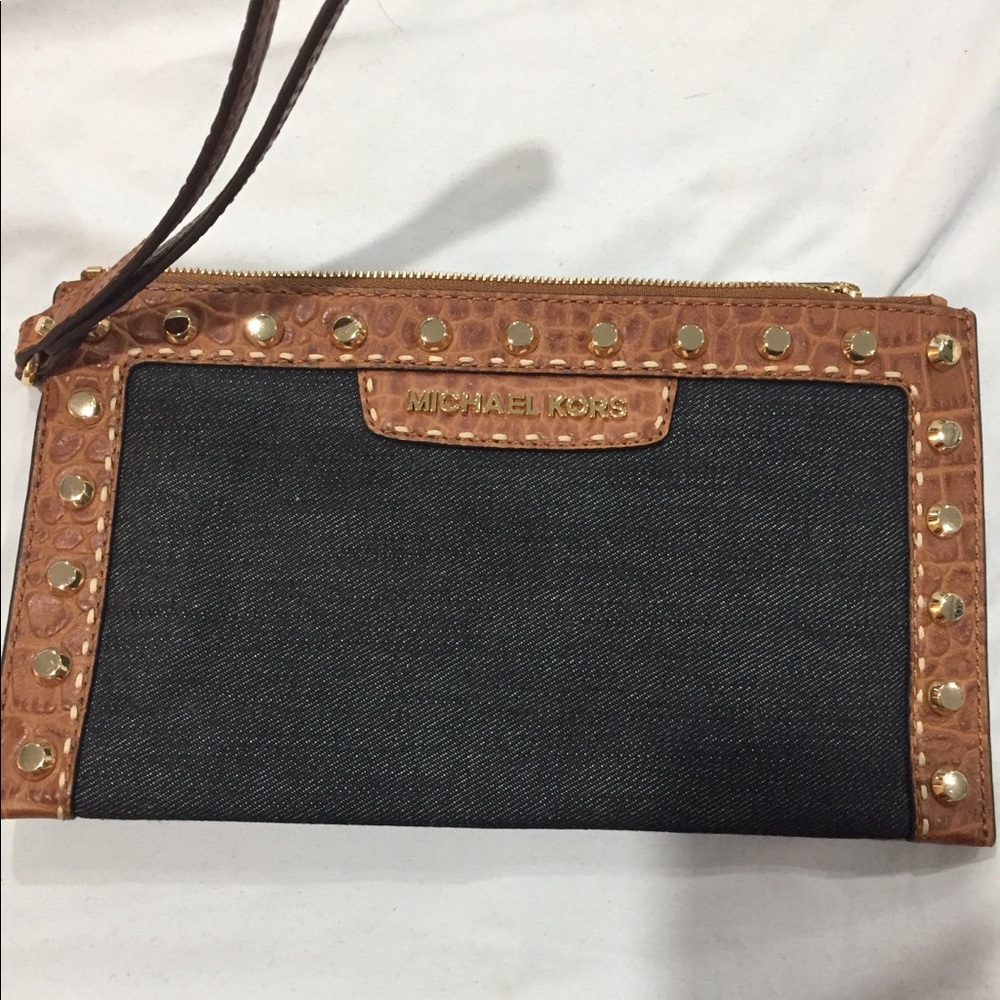 Michael Kors denim clutch